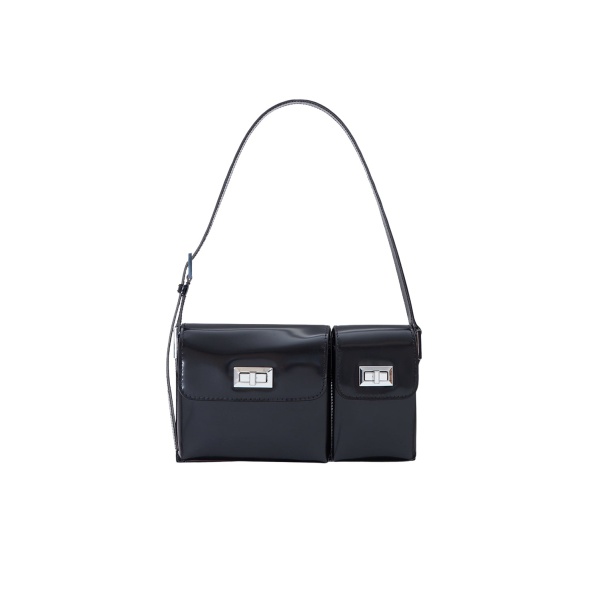 BY FAR Billy - By Far Black - 90s Minimalist Leather Bag at Luxury Shoes 