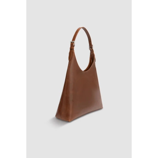 BY FAR Camryn - By Far Brown - 90s Minimalist Leather Bag at Luxury Shoes 