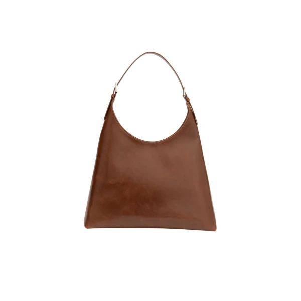 BY FAR Camryn - By Far Brown - 90s Minimalist Leather Bag at Luxury Shoes 