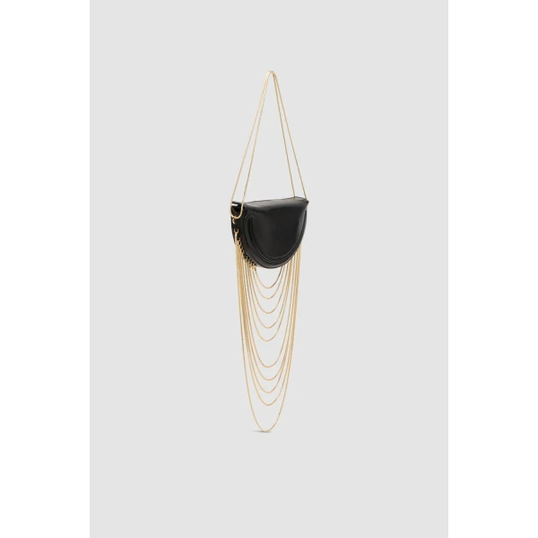 BY FAR Chime - By Far Black - 90s Minimalist Leather Bag at Luxury Shoes 