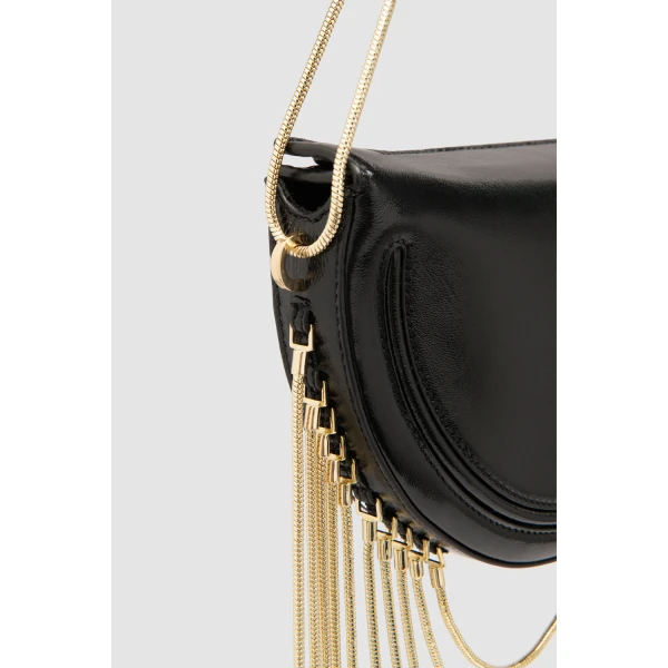 BY FAR Chime - By Far Black - 90s Minimalist Leather Bag at Luxury Shoes 
