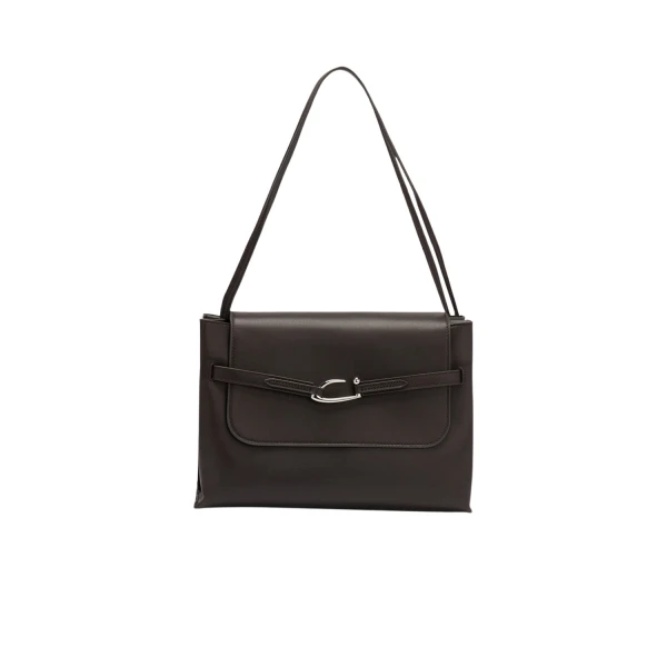 BY FAR Cora - By Far Brown - 90s Minimalist Leather Bag at Luxury Shoes 