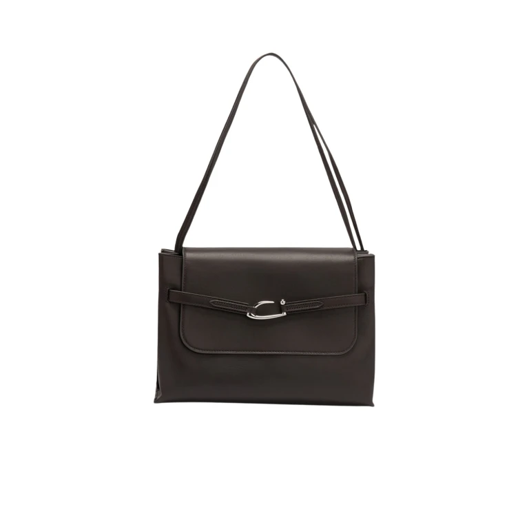 BY FAR Cora - By Far Brown - 90s Minimalist Leather Bag at Luxury Shoes 