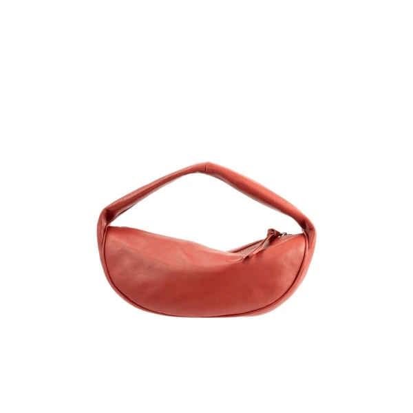 BY FAR Cush - By Far Red - 90s Minimalist Leather Bag at Luxury Shoes 