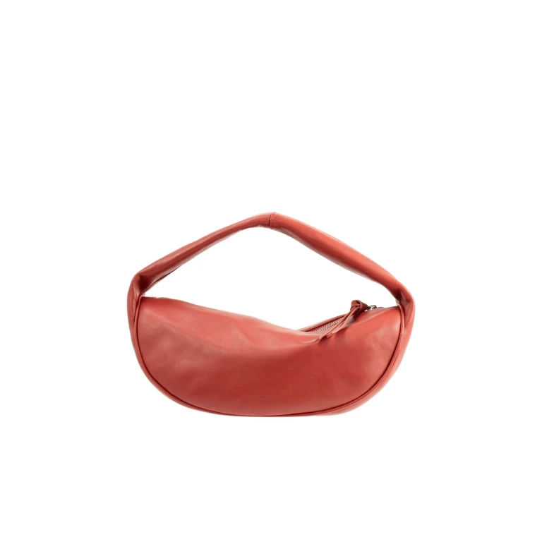 BY FAR Cush - By Far Red - 90s Minimalist Leather Bag at Luxury Shoes 