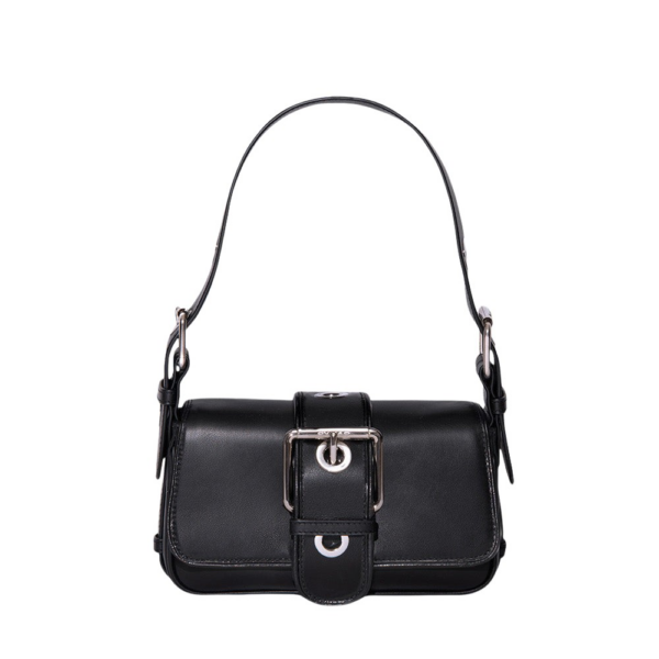 By Far Eloise Black Nappa Leather Shoulder Bag