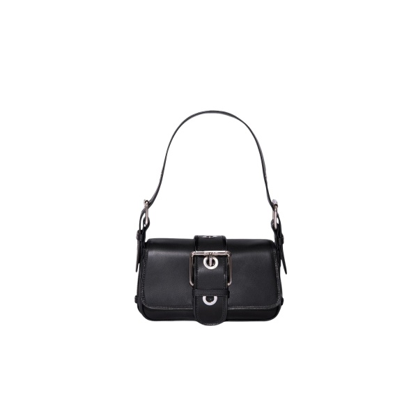 BY FAR Eloise - By Far Black - 90s Minimalist Leather Bag at Luxury Shoes 