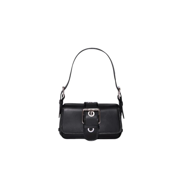 BY FAR Eloise - By Far Black - 90s Minimalist Leather Bag at Luxury Shoes 