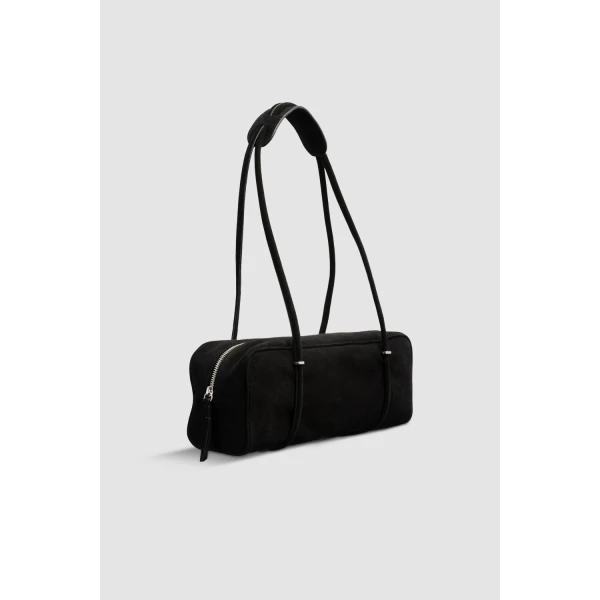 BY FAR Kimberly - By Far Black - 90s Minimalist Leather Bag at Luxury Shoes 