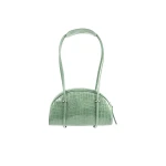 BY FAR Kimberly Bowler - By Far Green - 90s Minimalist Leather Bag at Luxury Shoes 