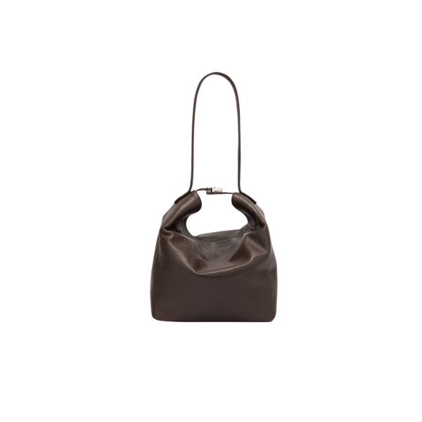 BY FAR Maxi Bea - By Far Brown - 90s Minimalist Leather Bag at Luxury Shoes 