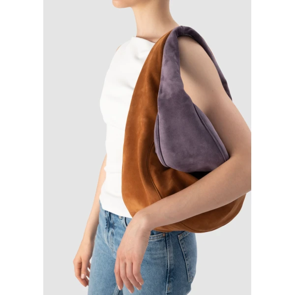 BY FAR Maxi Cush - By Far Brown - 90s Minimalist Leather Bag at Luxury Shoes 
