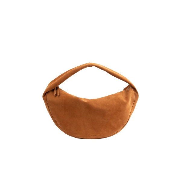 BY FAR Maxi Cush - By Far Brown - 90s Minimalist Leather Bag at Luxury Shoes 