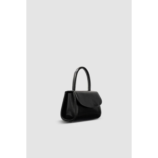 BY FAR Mini 2.0 - By Far Black - 90s Minimalist Leather Bag at Luxury Shoes 