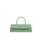 BY FAR Mini Longa - By Far Green - 90s Minimalist Leather Bag at Luxury Shoes 
