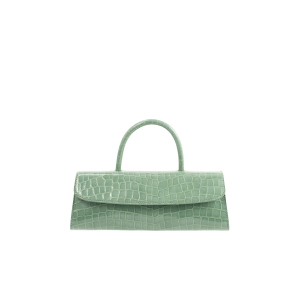 BY FAR Mini Longa - By Far Green - 90s Minimalist Leather Bag at Luxury Shoes 