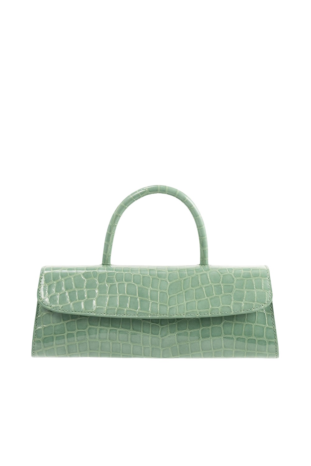 BY FAR Mini Longa - By Far Green - 90s Minimalist Leather Bag at Luxury Shoes 