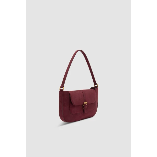 BY FAR Miranda - By Far Red - 90s Minimalist Leather Bag at Luxury Shoes 
