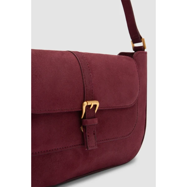BY FAR Miranda - By Far Red - 90s Minimalist Leather Bag at Luxury Shoes 