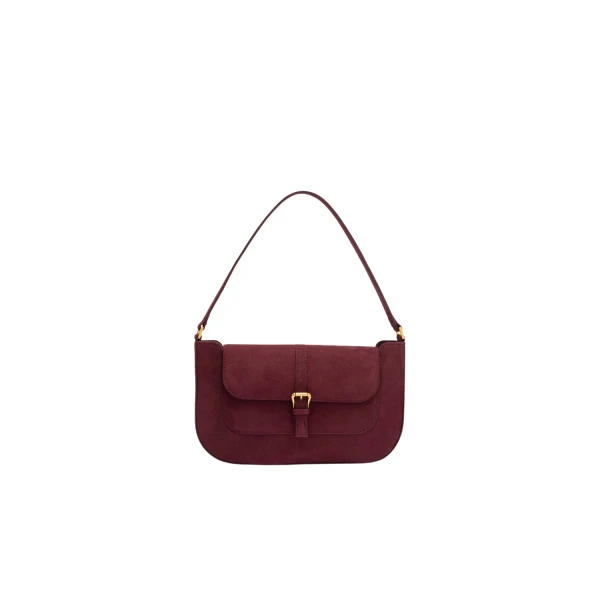 BY FAR Miranda - By Far Red - 90s Minimalist Leather Bag at Luxury Shoes 