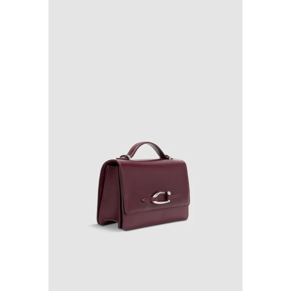 BY FAR Nara - By Far Red - 90s Minimalist Leather Bag at Luxury Shoes 