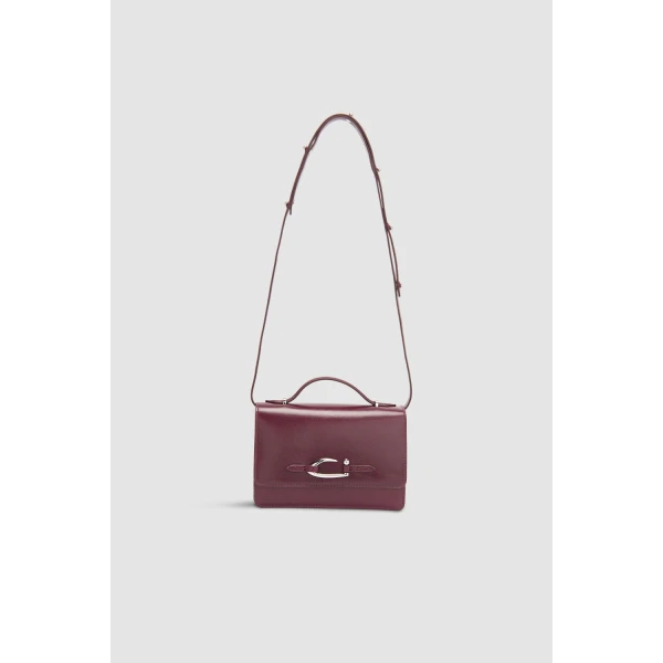 BY FAR Nara - By Far Red - 90s Minimalist Leather Bag at Luxury Shoes 
