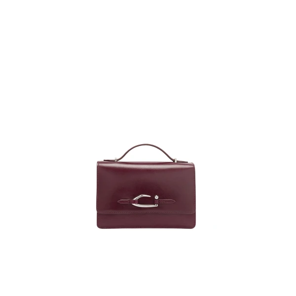 BY FAR Nara - By Far Red - 90s Minimalist Leather Bag at Luxury Shoes 