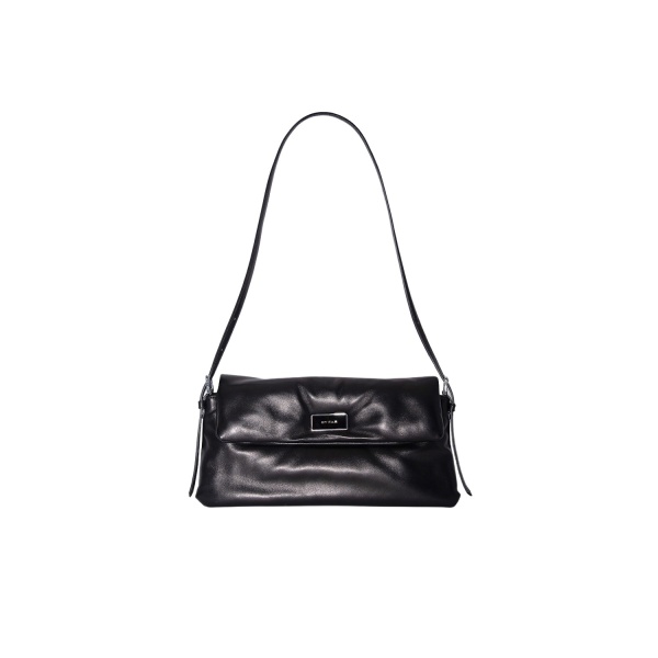 BY FAR Puffy Tilda - By Far Black - 90s Minimalist Leather Bag at Luxury Shoes 
