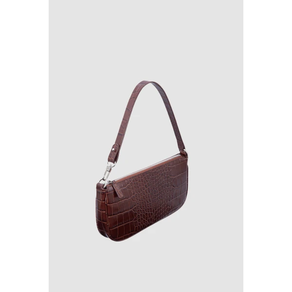 BY FAR Rachel - By Far Brown - 90s Minimalist Leather Bag at Luxury Shoes 