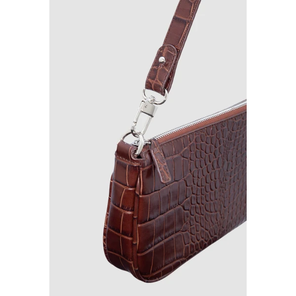 BY FAR Rachel - By Far Brown - 90s Minimalist Leather Bag at Luxury Shoes 