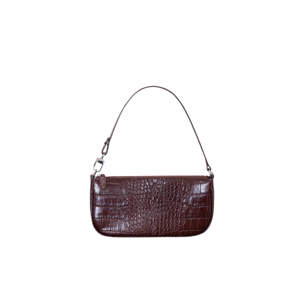 BY FAR Rachel - By Far Brown - 90s Minimalist Leather Bag at Luxury Shoes 