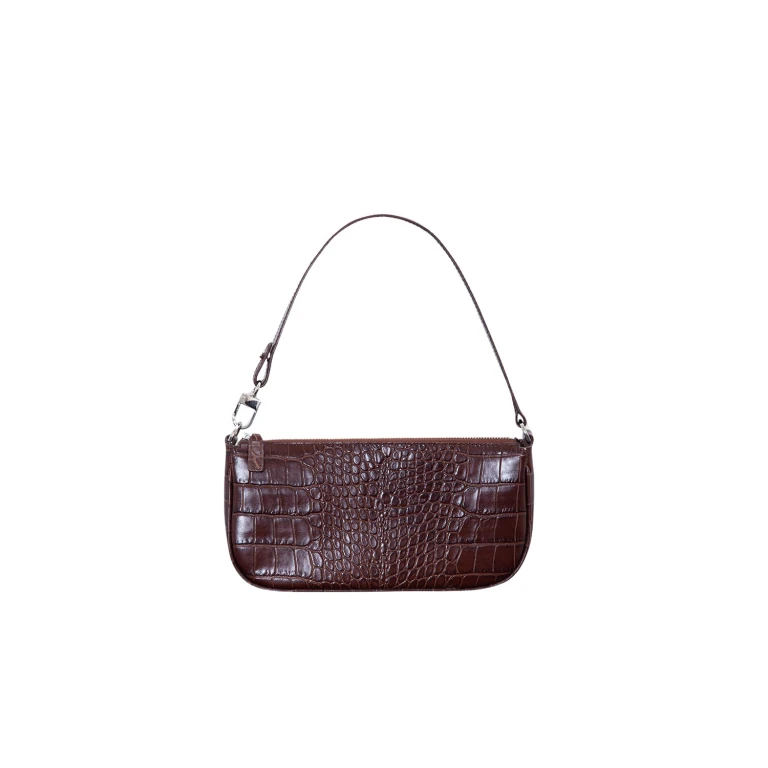 BY FAR Rachel - By Far Brown - 90s Minimalist Leather Bag at Luxury Shoes 
