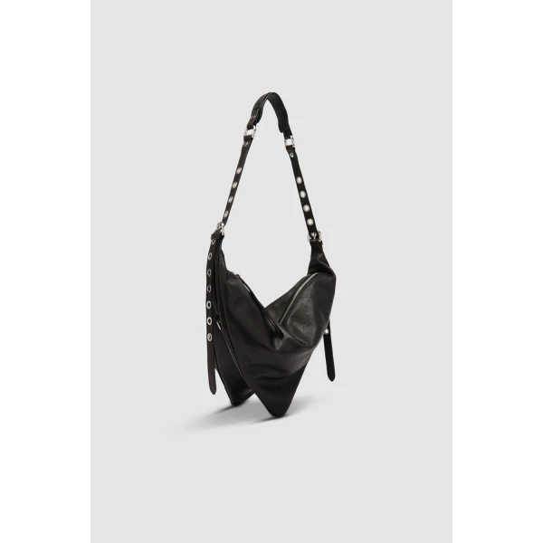 BY FAR Trayana - By Far Black - 90s Minimalist Leather Bag at Luxury Shoes 