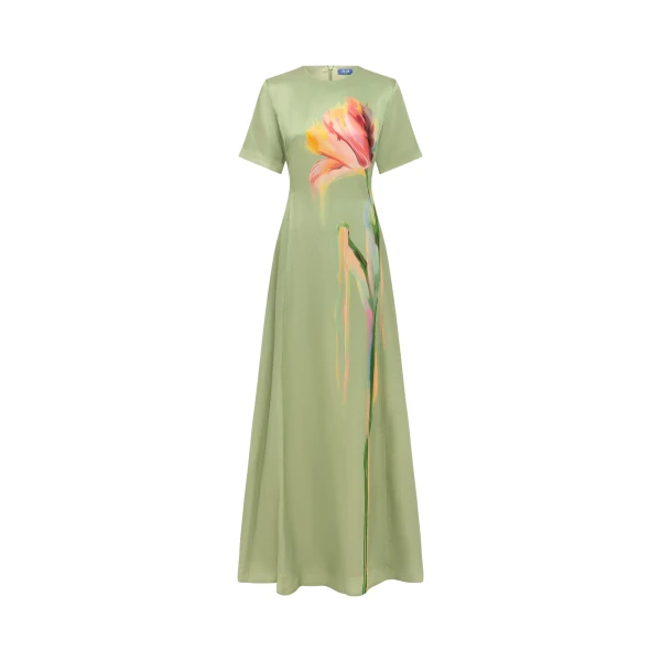 Leo Lin Alice Short Sleeve Maxi Dress - Leo Lin Dress - Australian Luxury Fashion - Shop at Luxury Shoes 