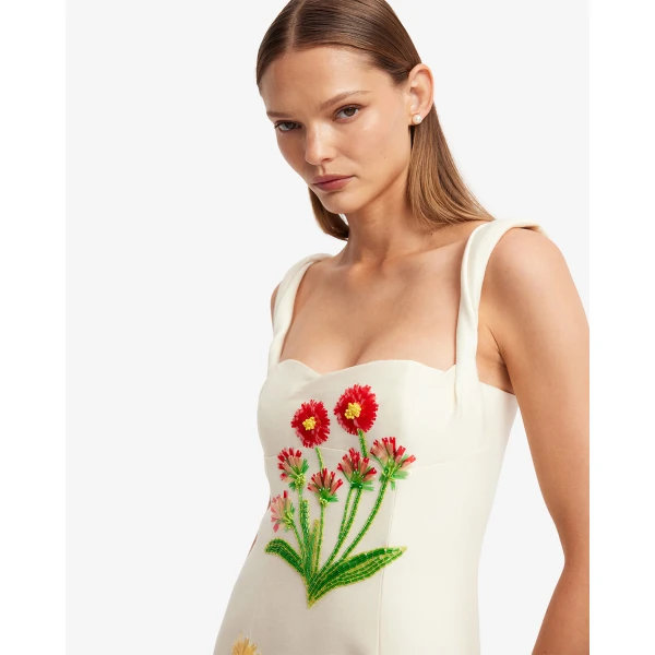 Leo Lin Beatrice Embellished Wool Midi Dress - Leo Lin Dress - Australian Luxury Fashion - Shop at Luxury Shoes 