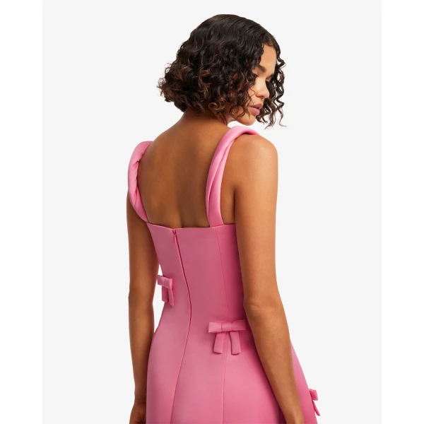 Leo Lin Beatrice Bow Midi Dress - Leo Lin Dress - Australian Luxury Fashion - Shop at Luxury Shoes 