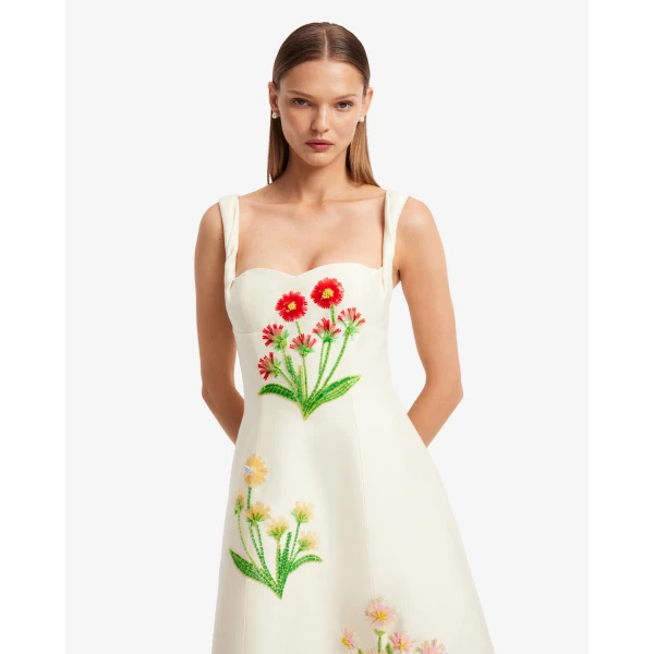 Leo Lin Beatrice Embellished Wool Midi Dress - Leo Lin Dress - Australian Luxury Fashion - Shop at Luxury Shoes 