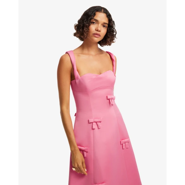 Leo Lin Beatrice Bow Midi Dress - Leo Lin Dress - Australian Luxury Fashion - Shop at Luxury Shoes 