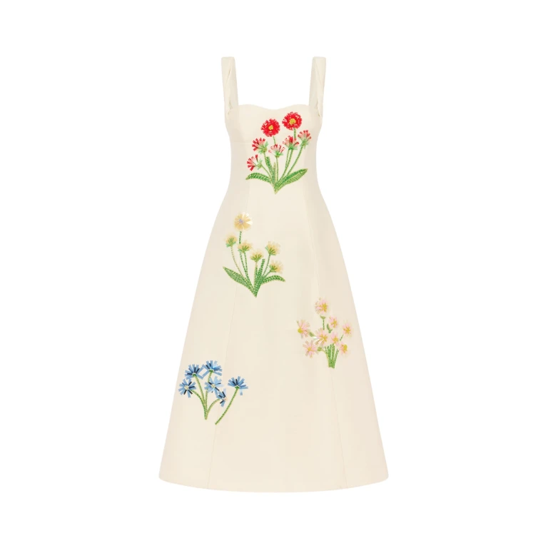 Leo Lin Beatrice Embellished Wool Midi Dress - Leo Lin Dress - Australian Luxury Fashion - Shop at Luxury Shoes 