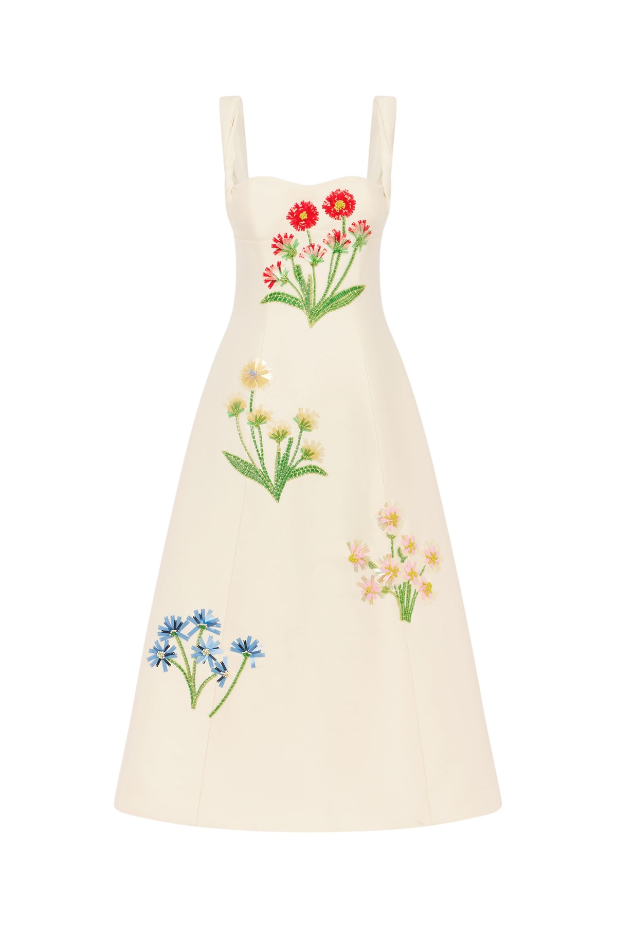 Leo Lin Beatrice Embellished Wool Midi Dress