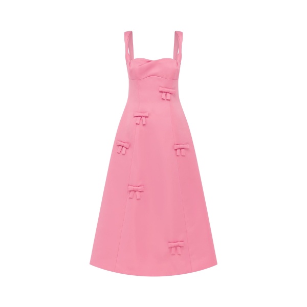 Leo Lin Beatrice Bow Midi Dress - Leo Lin Dress - Australian Luxury Fashion - Shop at Luxury Shoes 