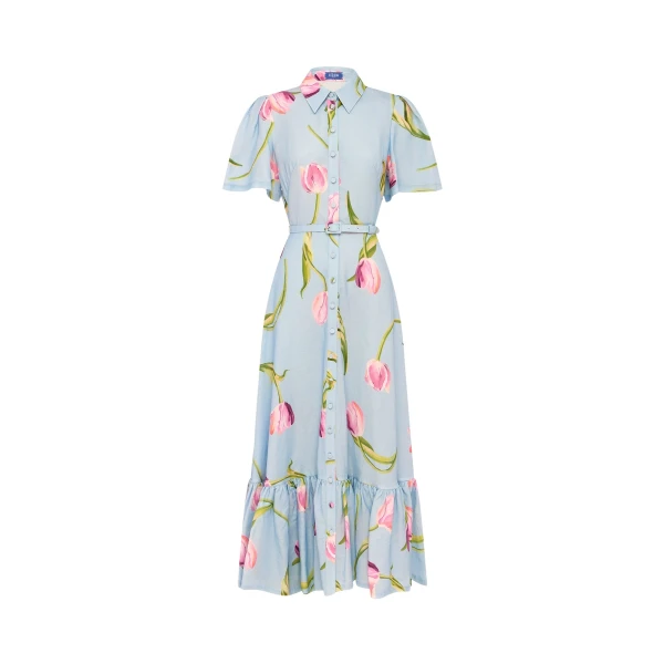 Leo Lin Becca Short Sleeve Midi Dress - Leo Lin Dress - Australian Luxury Fashion - Shop at Luxury Shoes 