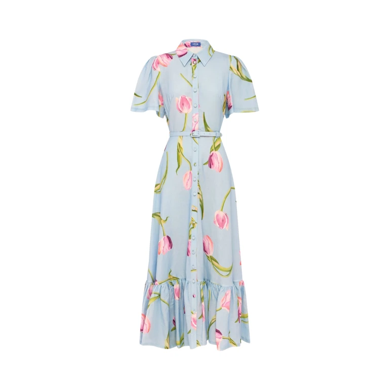 Leo Lin Becca Short Sleeve Midi Dress - Leo Lin Dress - Australian Luxury Fashion - Shop at Luxury Shoes 
