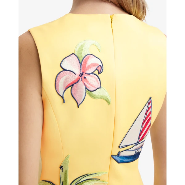 Leo Lin Cleo Embroidered Sleeveless Midi Dress - Leo Lin Dress - Australian Luxury Fashion - Shop at Luxury Shoes 