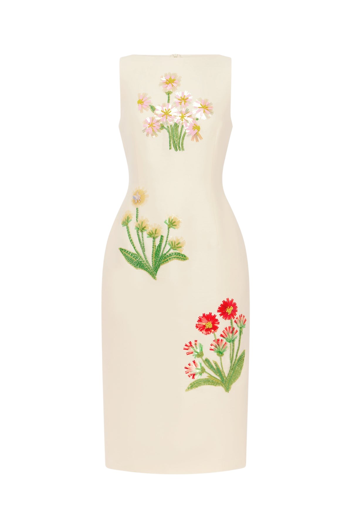 Leo Lin Eleanor Embellished Wool Midi Dress