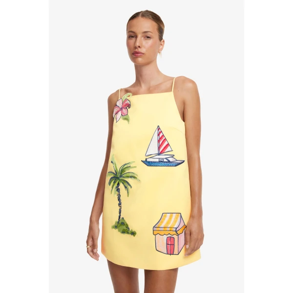 Leo Lin Leia Embroidered Mini Dress - Leo Lin Dress - Australian Luxury Fashion - Shop at Luxury Shoes 