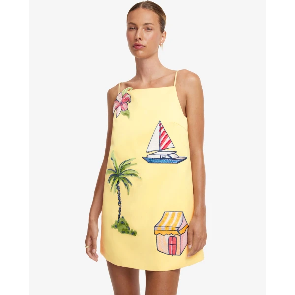 Leo Lin Leia Embroidered Mini Dress - Leo Lin Dress - Australian Luxury Fashion - Shop at Luxury Shoes 