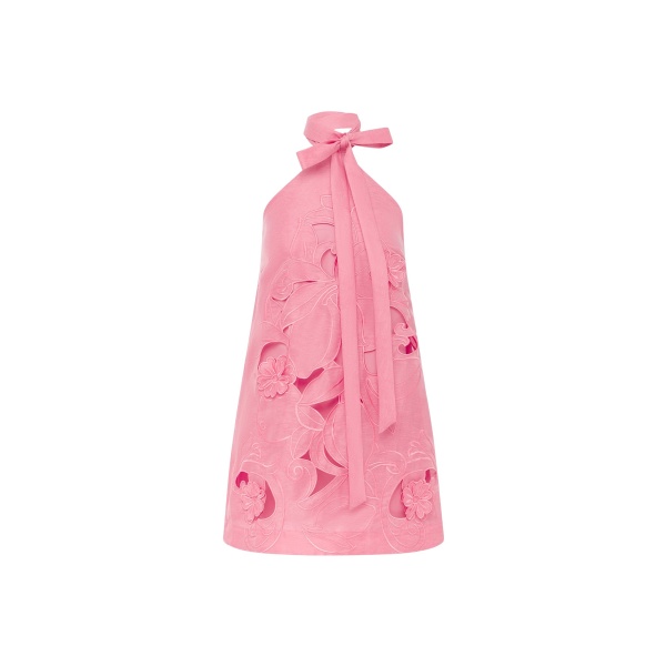 Leo Lin Lola Appliqué Halterneck Mini Dress - Leo Lin Dress - Australian Luxury Fashion - Shop at Luxury Shoes 