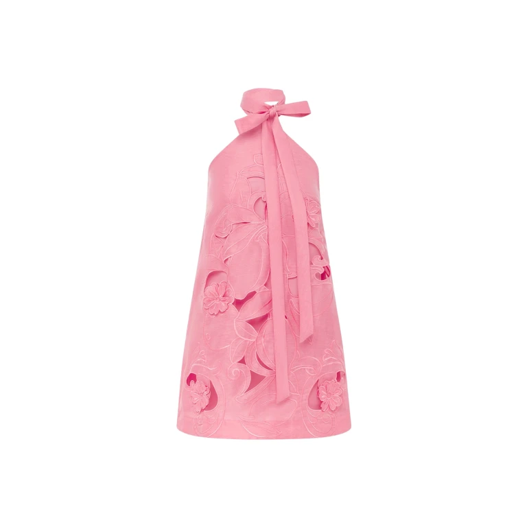 Leo Lin Lola Appliqué Halterneck Mini Dress - Leo Lin Dress - Australian Luxury Fashion - Shop at Luxury Shoes 