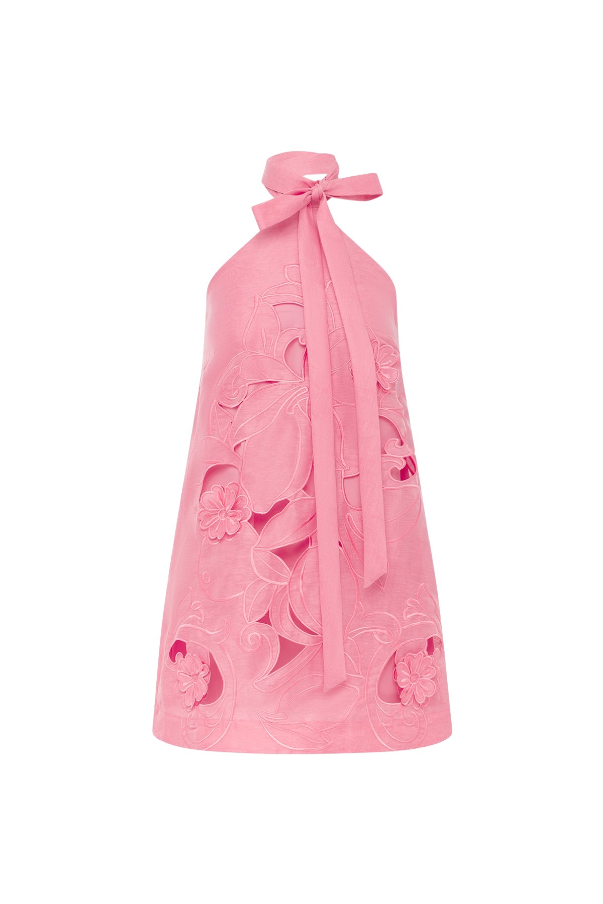 Leo Lin Lola Appliqué Halterneck Mini Dress